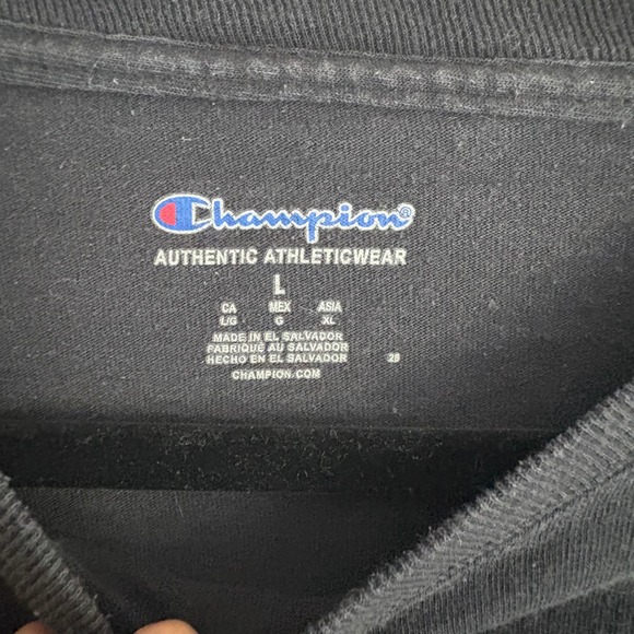 Champion Authentic Athleticwear Long Sleeve T Shirt Black Mens Size L - Picture 4 of 6